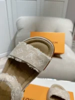 Louis Vuitton Maya Flatform Sandal Beige