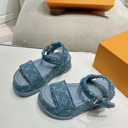 Louis Vuitton Maya Flatform Sandal Light Blue