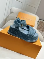 Louis Vuitton Maya Flatform Sandal Light Blue