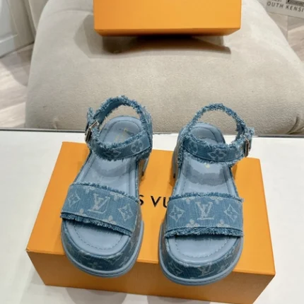 Louis Vuitton Maya Flatform Sandal Light Blue