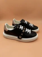Louis Vuitton Time Out Black Calf Leather Sneaker