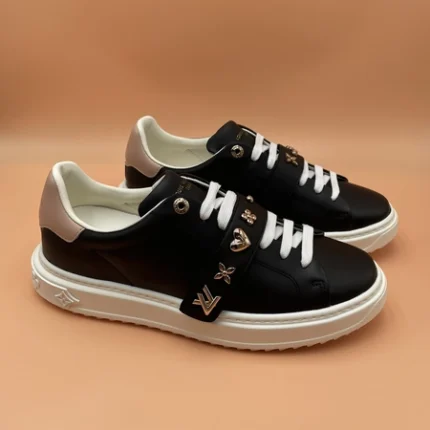 Louis Vuitton Time Out Black Calf Leather Sneaker