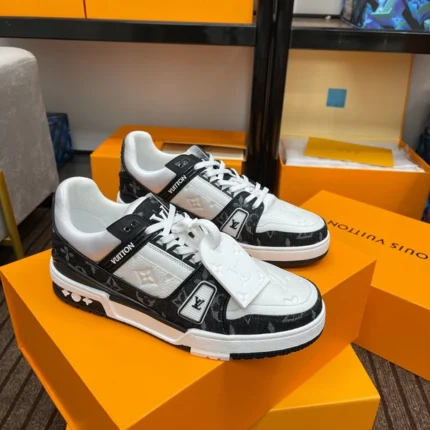 Louis Vuitton Trainer Black Monogram Denim Sneaker