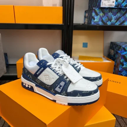 Louis Vuitton Trainer Blue Monogram Denim Sneaker