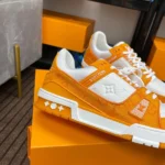 Louis Vuitton Trainer Orange Monogram Denim Sneaker