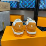 Louis Vuitton Trainer Orange Monogram Denim Sneaker