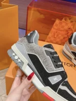 Louis Vuitton Trainer Swarovski Crystals Black Grey Sneaker
