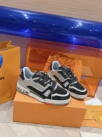 Louis Vuitton Trainer Swarovski Crystals Black Grey Sneaker