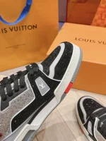 Louis Vuitton Trainer Swarovski Crystals Black Grey Sneaker