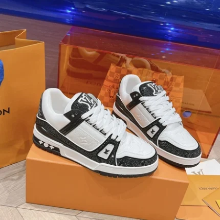 Louis Vuitton Trainer Swarovski Crystals Black Sneaker