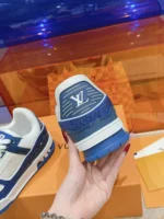 Louis Vuitton Trainer Swarovski Crystals Blue Sneaker