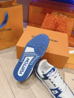 Louis Vuitton Trainer Swarovski Crystals Blue Sneaker