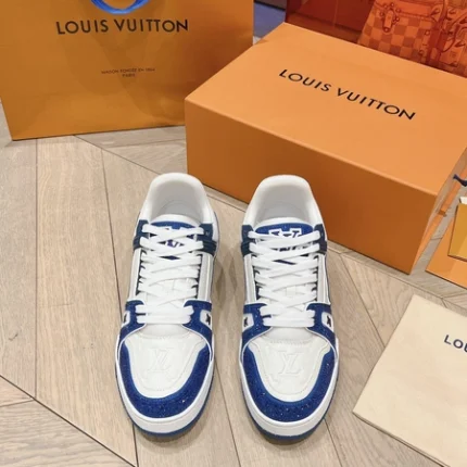 Louis Vuitton Trainer Swarovski Crystals Blue Sneaker