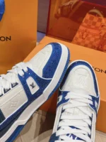 Louis Vuitton Trainer Swarovski Crystals Blue Sneaker