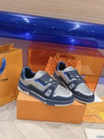 Louis Vuitton Trainer Swarovski Crystals Navy Blue Sneaker