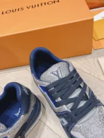 Louis Vuitton Trainer Swarovski Crystals Navy Blue Sneaker