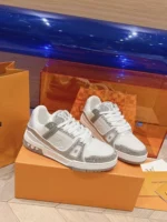 Louis Vuitton Trainer Swarovski Crystals White Sneaker