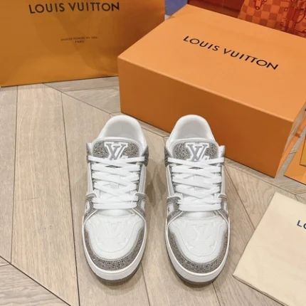 Louis Vuitton Trainer Swarovski Crystals White Sneaker