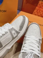 Louis Vuitton Trainer Swarovski Crystals White Sneaker
