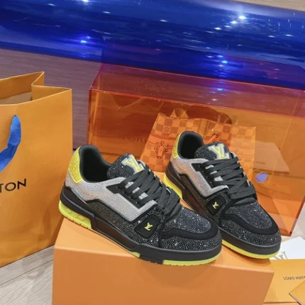 Louis Vuitton Trainer Swarovski Crystals Yellow Black Sneaker