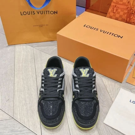 Louis Vuitton Trainer Swarovski Crystals Yellow Black Sneaker