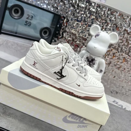 Louis Vuitton x Nike SB Dunk Low Brown And White Sneaker