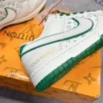 Louis Vuitton x Nike SB Dunk Low Green And White Sneaker