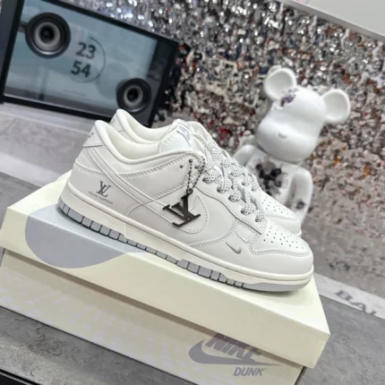 Louis Vuitton x Nike SB Dunk Low Grey And White Sneaker